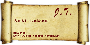 Janki Taddeus névjegykártya